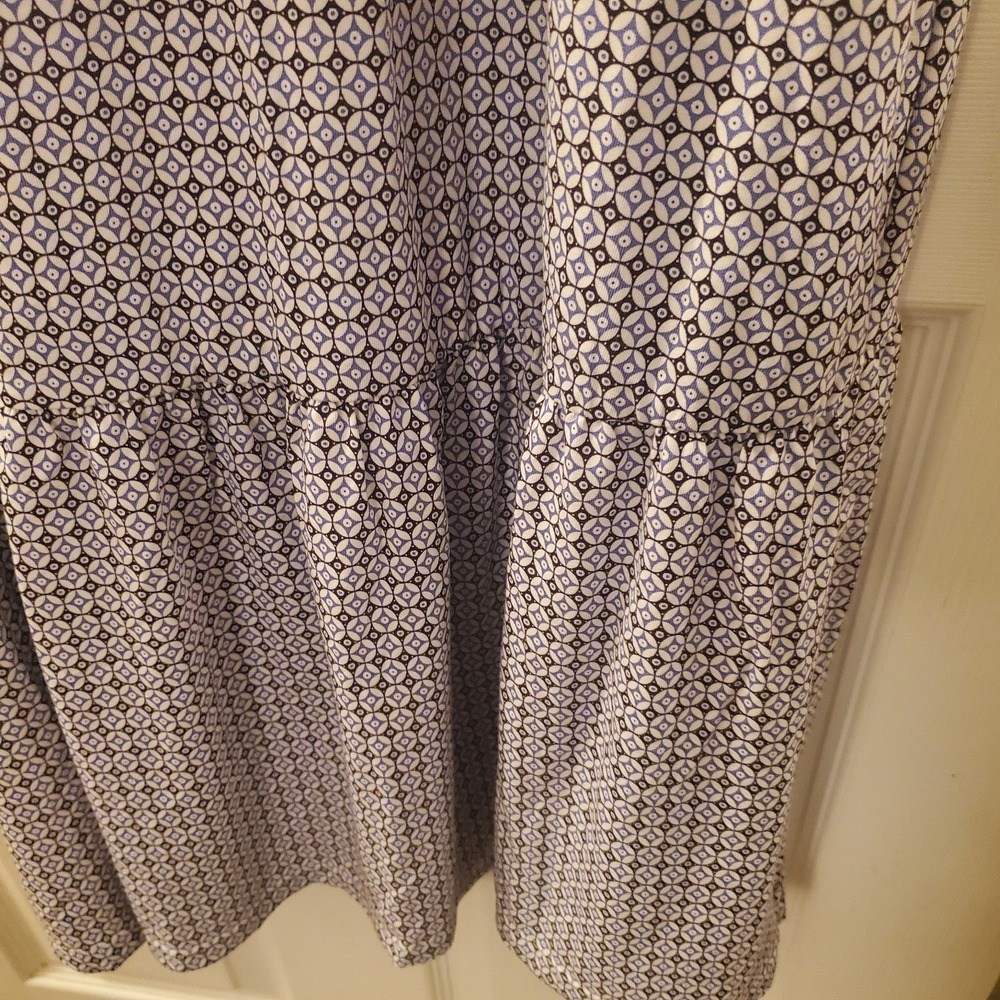 Land's‎ End sz L Maxi Dress Pockets Slvless Geo Boho Vacation Prairie Cottage - Picture 2 of 10